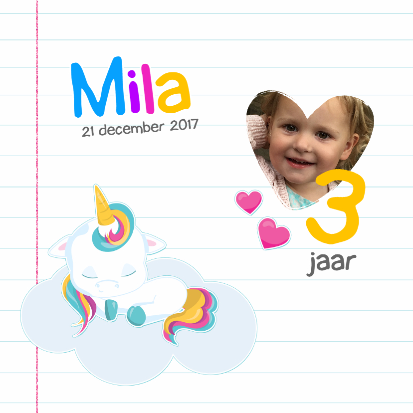 Schoolschrift met unicorn & regenboog stickers - Kinderfeestjes Kinderfeestjes - Schoolschrift met unicorn & regenboog stickers
