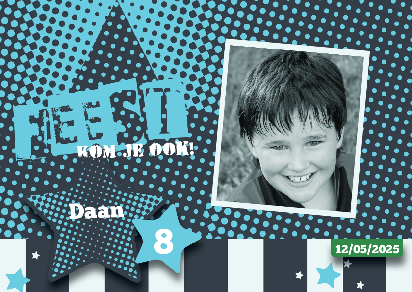 Strip uitnodiging kinderfeestje Daan - Kinderfeestjes Kinderfeestjes - Strip uitnodiging kinderfeestje Daan