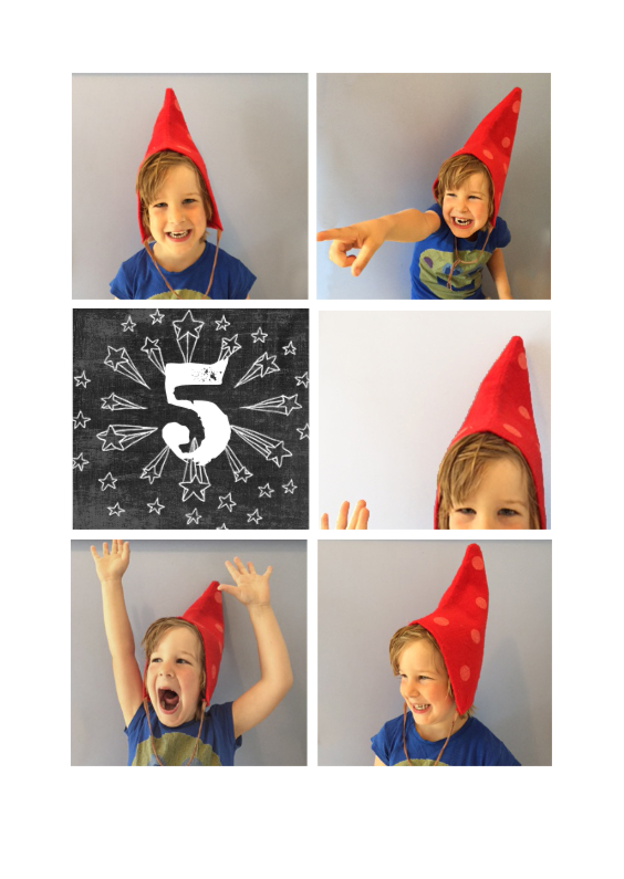 Uitnodiging Collage Hoera krijt - Kinderfeestjes Kinderfeestjes - Uitnodiging Collage Hoera krijt