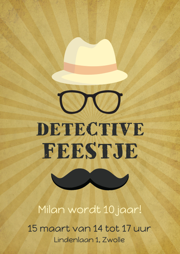 Kinderfeestjes - Uitnodiging detective feestje