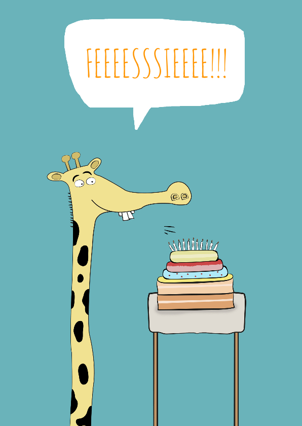 Uitnodiging Feesie de la giraffe! - Kinderfeestjes Kinderfeestjes - Uitnodiging Feesie de la giraffe!