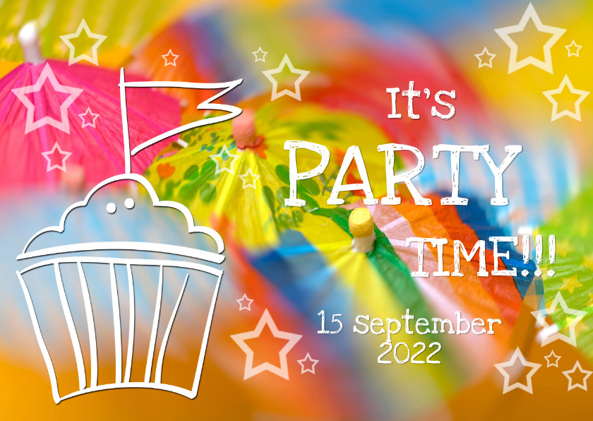 Uitnodiging Feest 4 - Paraplu OT - Kinderfeestjes Kinderfeestjes - Uitnodiging Feest 4 - Paraplu OT