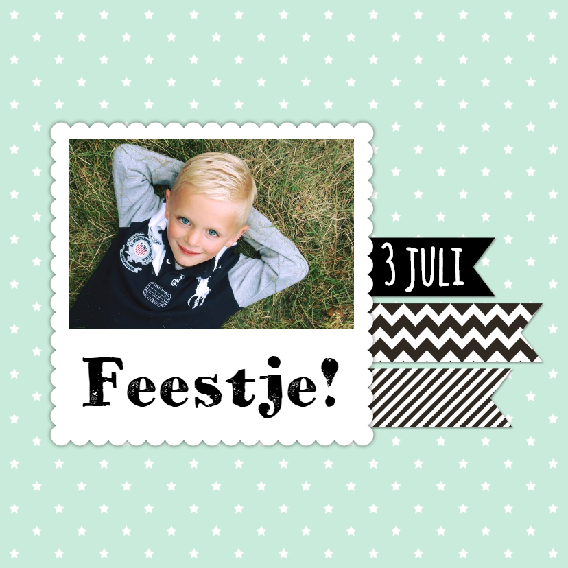 Uitnodiging "Feestje" 2 - WW - Kinderfeestjes Kinderfeestjes - Uitnodiging "Feestje" 2 - WW