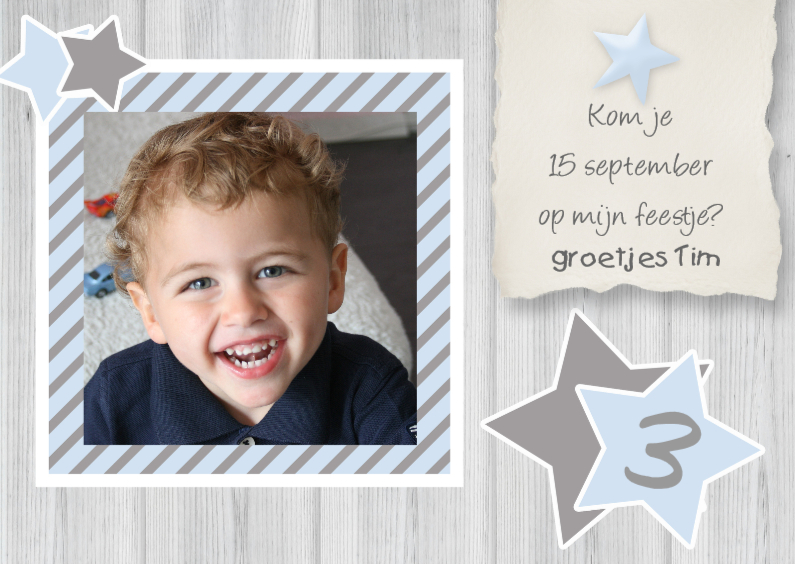 Uitnodiging feestje jongen ster - Kinderfeestjes Kinderfeestjes - Uitnodiging feestje jongen ster