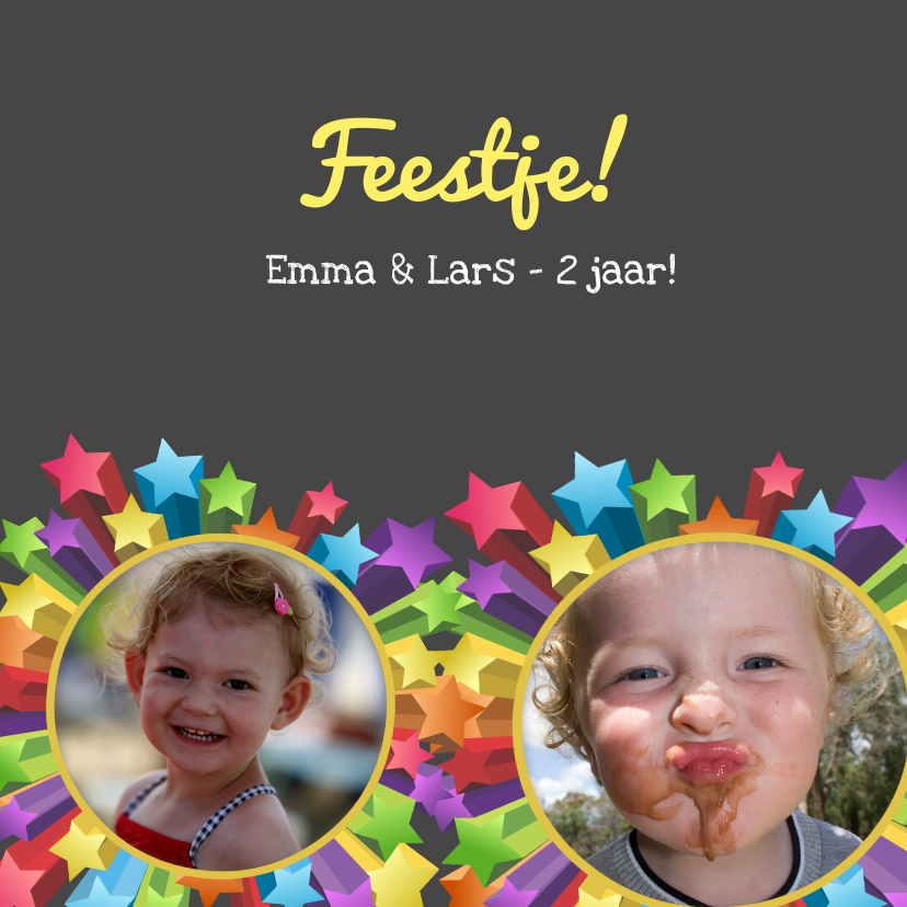 Uitnodiging feestje tweeling - Kinderfeestjes Kinderfeestjes - Uitnodiging feestje tweeling