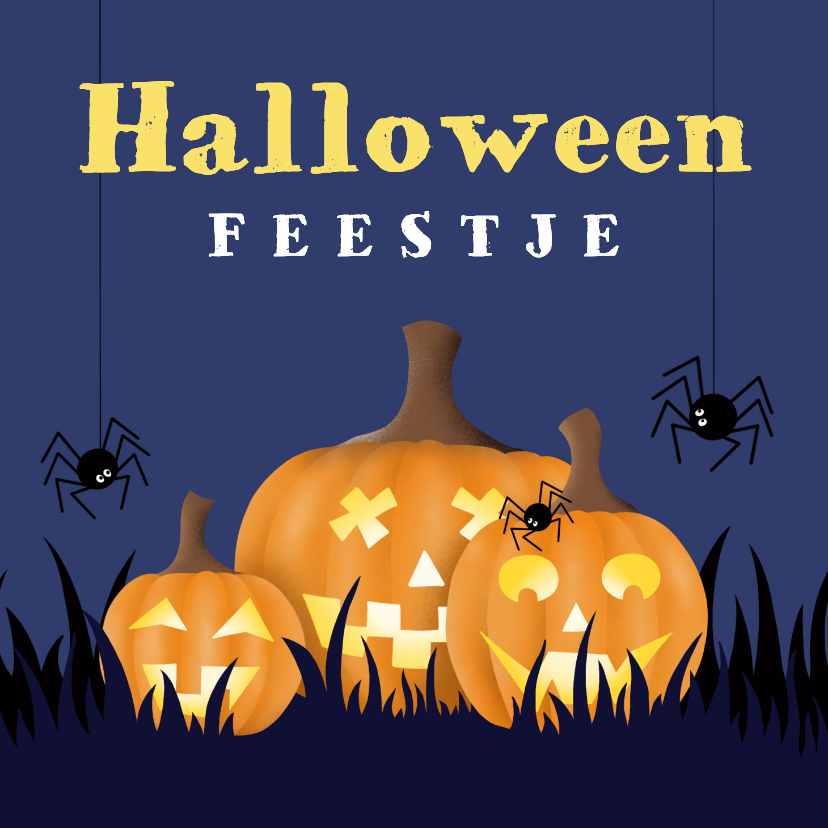 Kinderfeestjes - Uitnodiging - Halloween party pompoenen