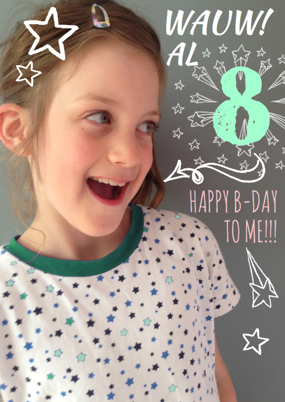 Uitnodiging Handlettering Ster - Kinderfeestjes Kinderfeestjes - Uitnodiging Handlettering Ster