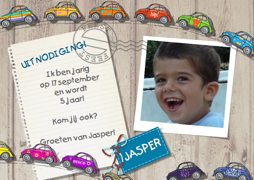 Uitnodiging jongensfeestje blauw - Kinderfeestjes Kinderfeestjes - Uitnodiging jongensfeestje blauw