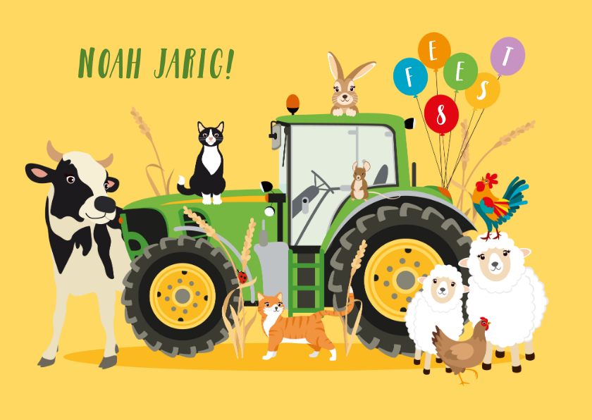 Kinderfeestjes - Uitnodiging kinderfeest boerderij dieren