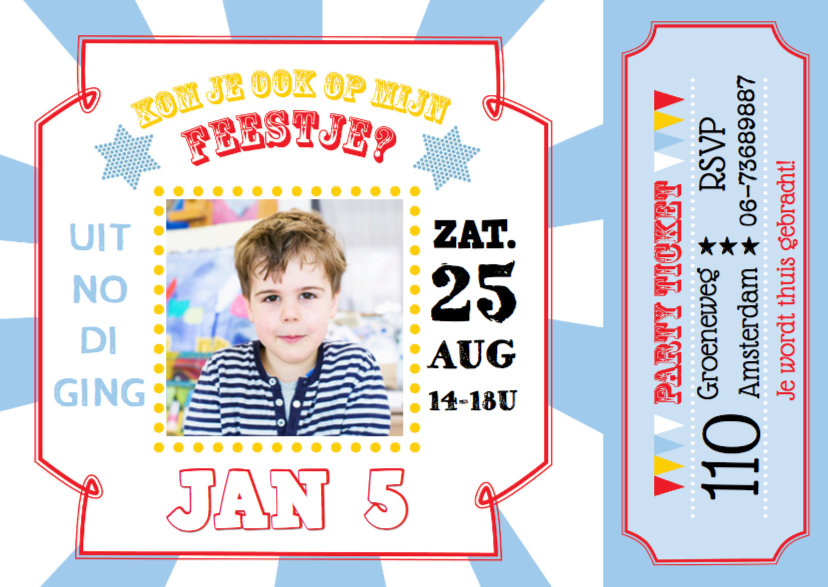 Uitnodiging kinderfeest Jan - Kinderfeestjes Kinderfeestjes - Uitnodiging kinderfeest Jan