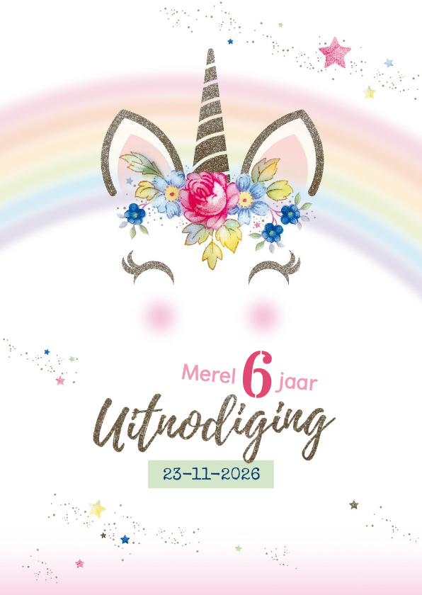 Uitnodiging kinderfeest Unicorn ansichtkaart - Kinderfeestjes Kinderfeestjes - Uitnodiging kinderfeest Unicorn ansichtkaart