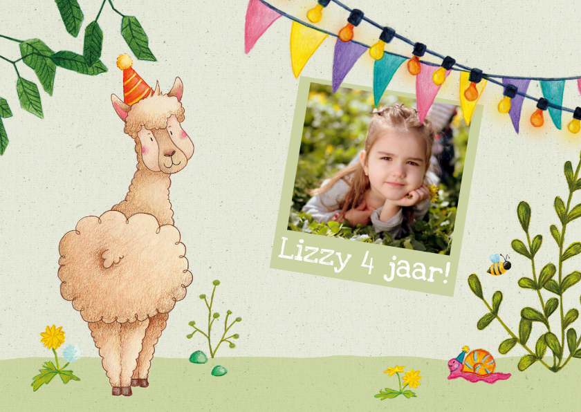 Kinderfeestjes - Uitnodiging kinderfeestje alpaca