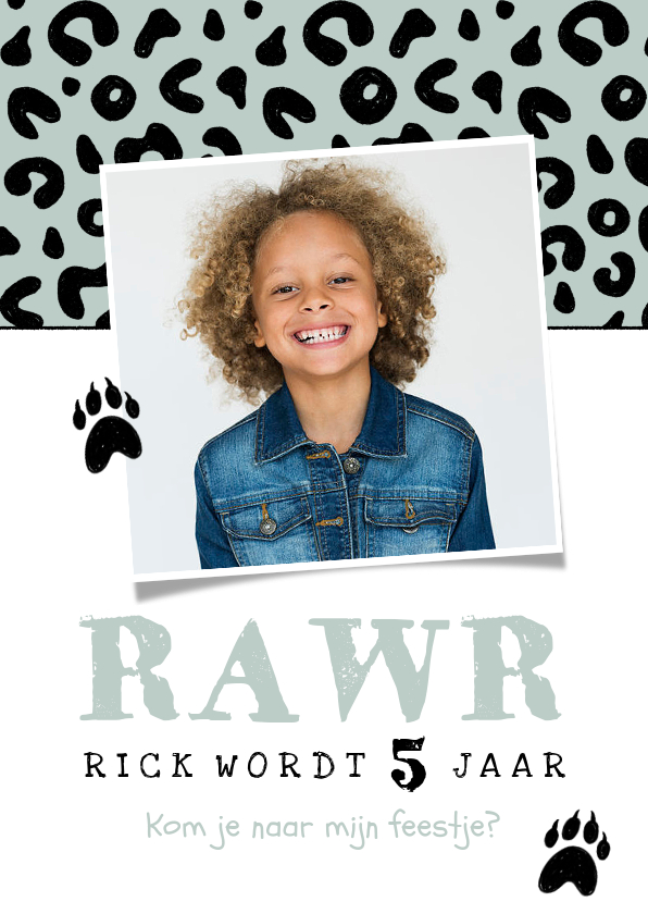 Uitnodiging kinderfeestje jongen luipaard panter dieren - Kinderfeestjes Kinderfeestjes - Uitnodiging kinderfeestje jongen luipaard panter dieren
