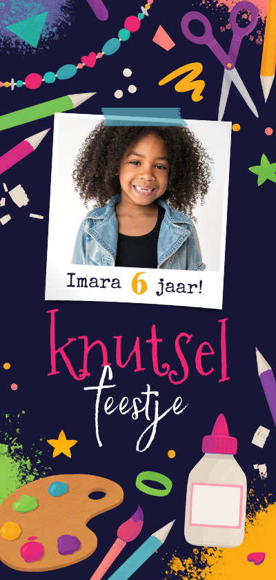 Kinderfeestjes - Uitnodiging kinderfeestje knutselen creatief foto