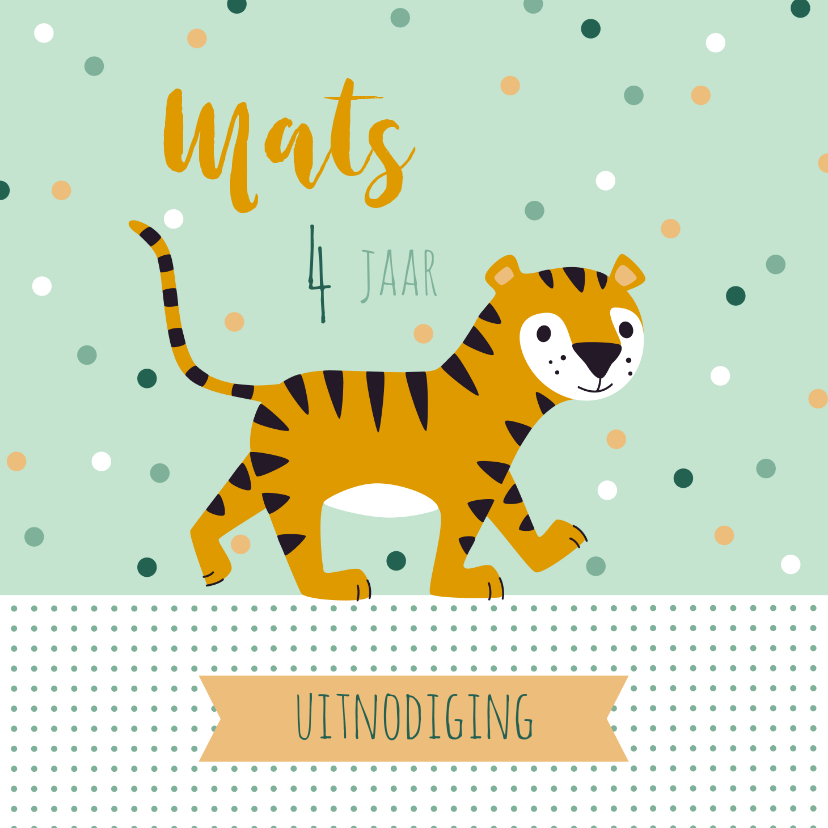 Uitnodiging kinderfeestje lieve tijger - Kinderfeestjes Kinderfeestjes - Uitnodiging kinderfeestje lieve tijger