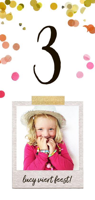 Uitnodiging kinderfeestje meisje met confetti hartjes - Kinderfeestjes Kinderfeestjes - Uitnodiging kinderfeestje meisje met confetti hartjes