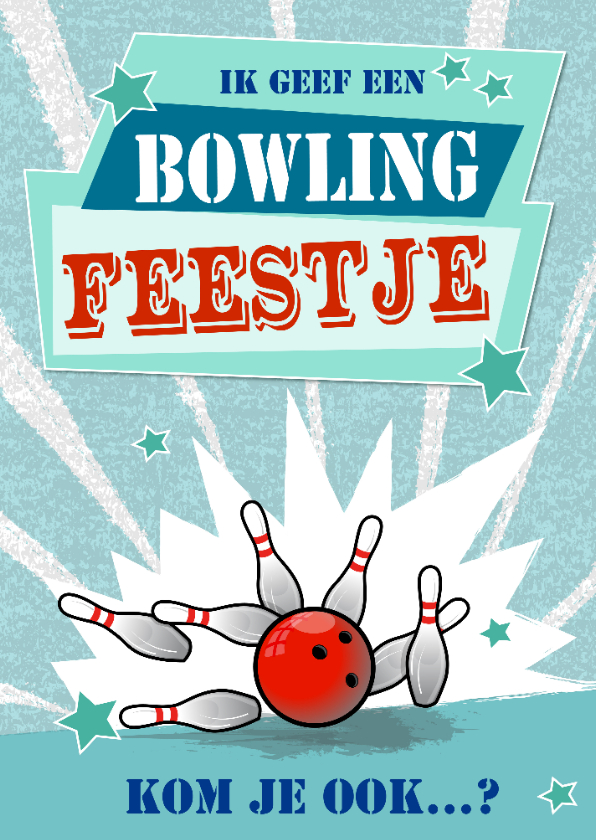 Kinderfeestjes - uitnodiging kinderfeestje met thema bowlen