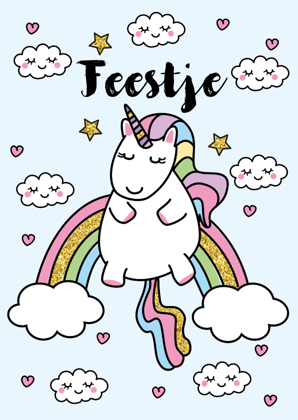 Uitnodiging Kinderfeestje Unicorn - Kinderfeestjes Kinderfeestjes - Uitnodiging Kinderfeestje Unicorn
