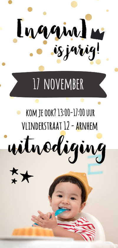 Uitnodiging kinderverjaardag met confetti - Kinderfeestjes Kinderfeestjes - Uitnodiging kinderverjaardag met confetti