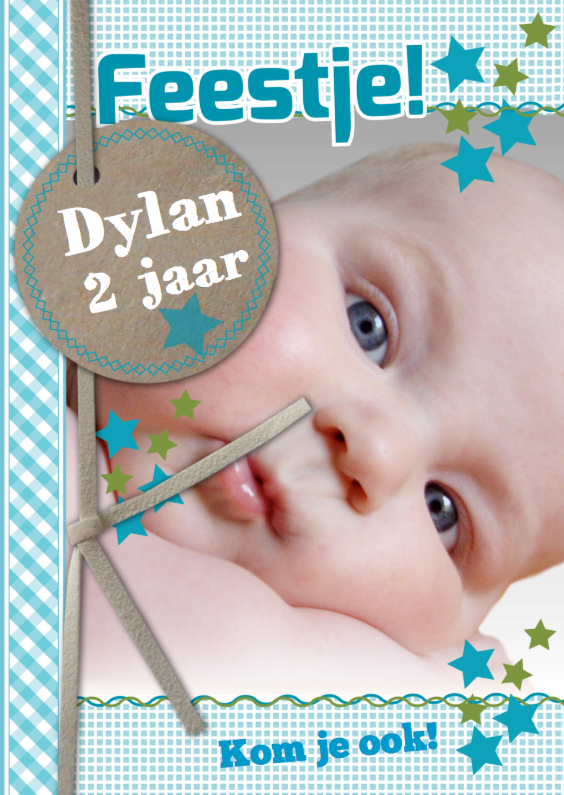 Uitnodiging Met Foto Dylan - Kinderfeestjes Kinderfeestjes - Uitnodiging Met Foto Dylan