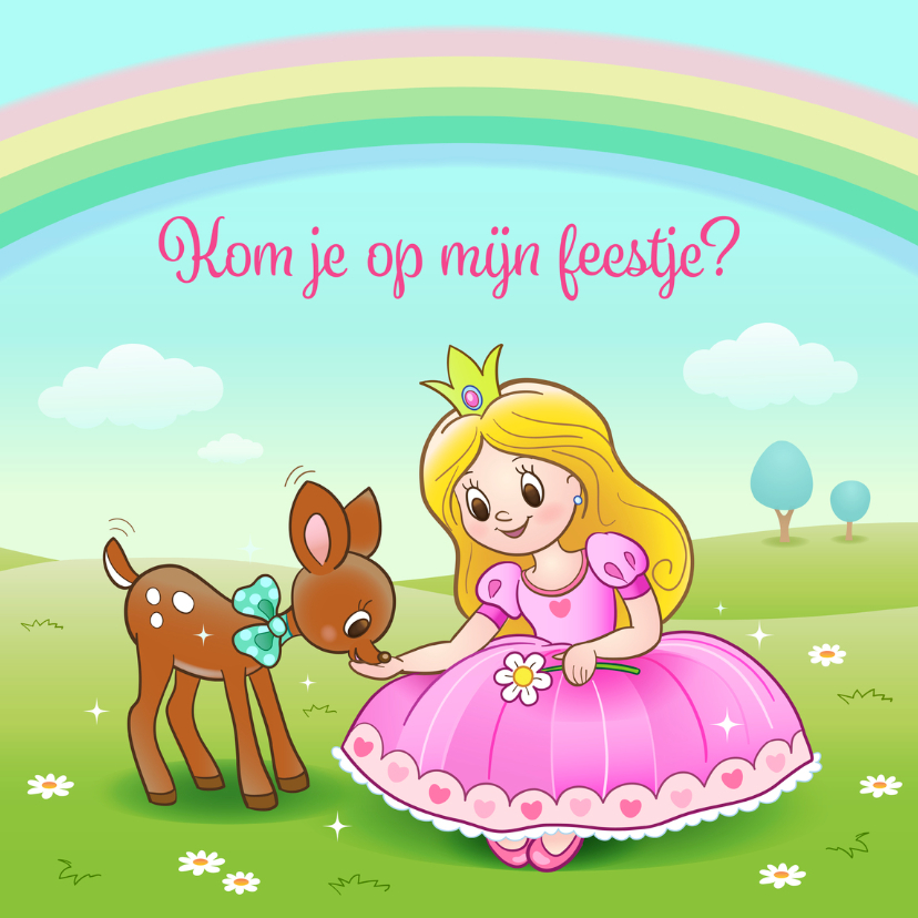 Uitnodiging prinses- TW - Kinderfeestjes Kinderfeestjes - Uitnodiging prinses- TW