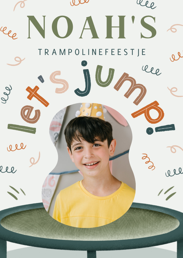 Kinderfeestjes - Uitnodiging stoer trampolinefeestje 