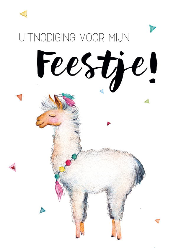 Uitnodiging: voor een kinderfeestje met lama - Kinderfeestjes Kinderfeestjes - Uitnodiging: voor een kinderfeestje met lama