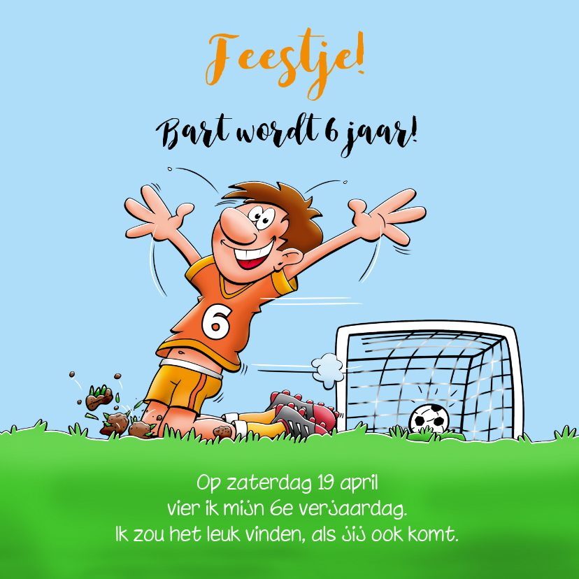 Kinderfeestjes - Uitnodiging voor een kinderfeestje. We gaan voetballen.