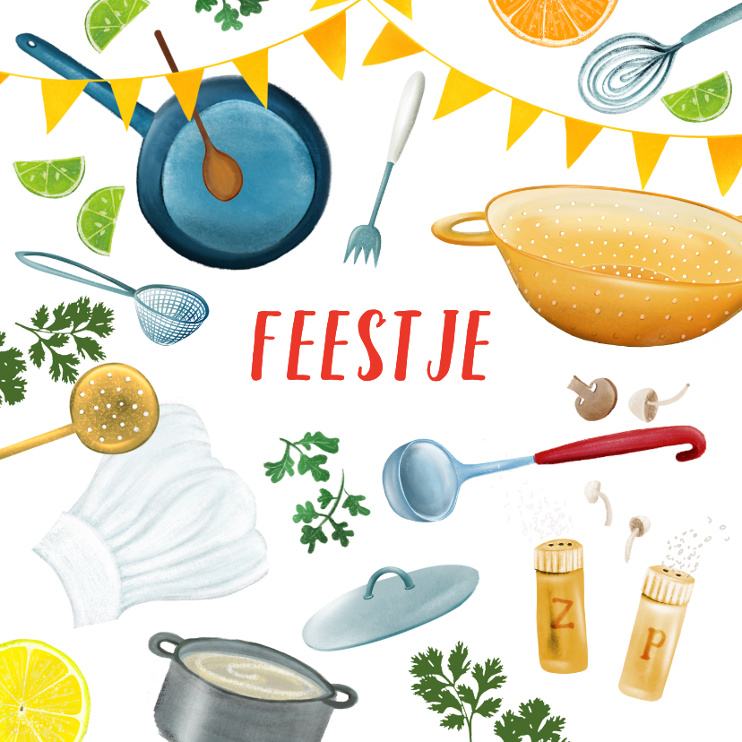 Kinderfeestjes - Uitnodiging voor een kookfeestje