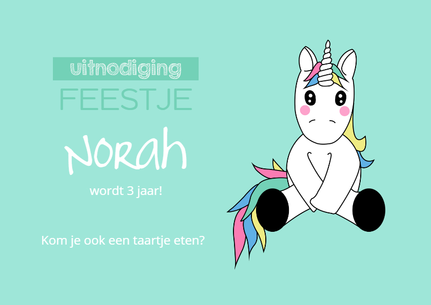Uitnodiging voor kinderfeestje met eenhoorn - Kinderfeestjes Kinderfeestjes - Uitnodiging voor kinderfeestje met eenhoorn