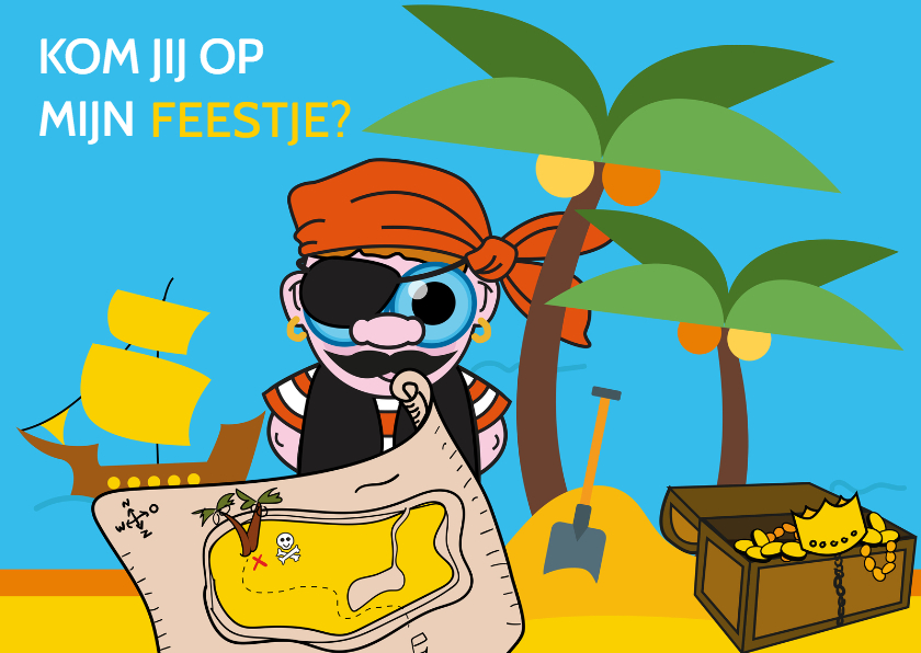 Uitnodiging voor piratenfeestje - Kinderfeestjes Kinderfeestjes - Uitnodiging voor piratenfeestje