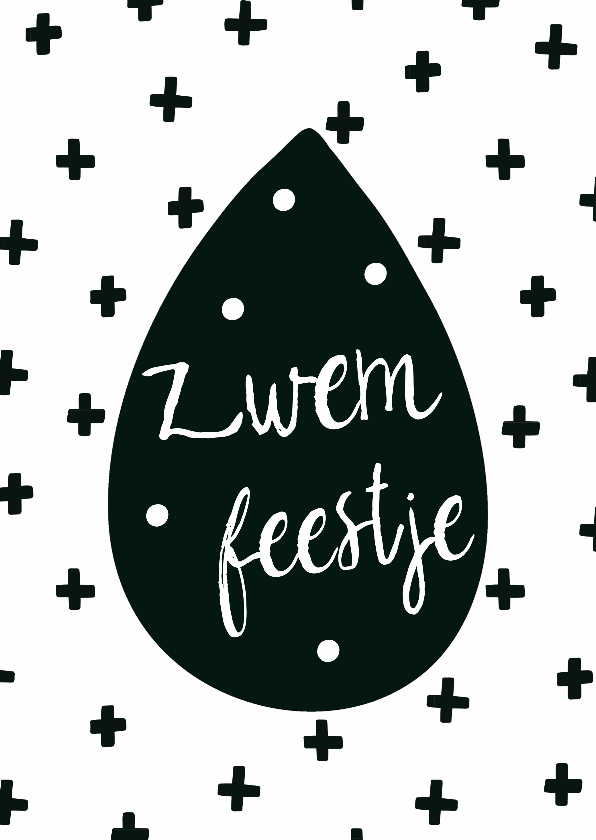 Uitnodiging zwemfeestje "druppel" - WW - Kinderfeestjes Kinderfeestjes - Uitnodiging zwemfeestje "druppel" - WW