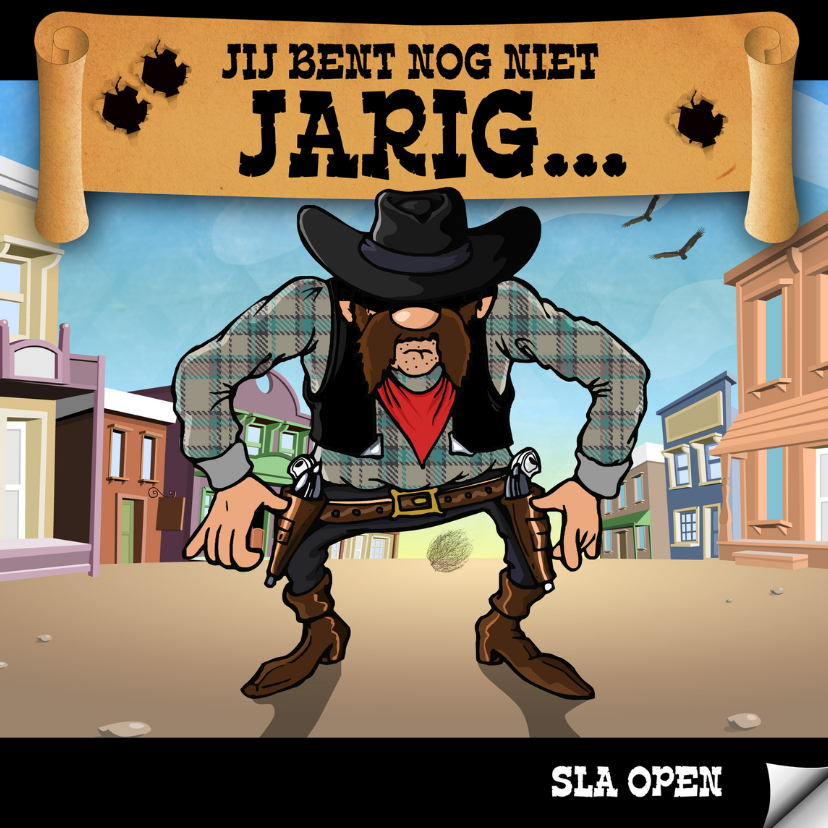 Verrassende uitnodiging met maffe cowboy - Kinderfeestjes Kinderfeestjes - Verrassende uitnodiging met maffe cowboy