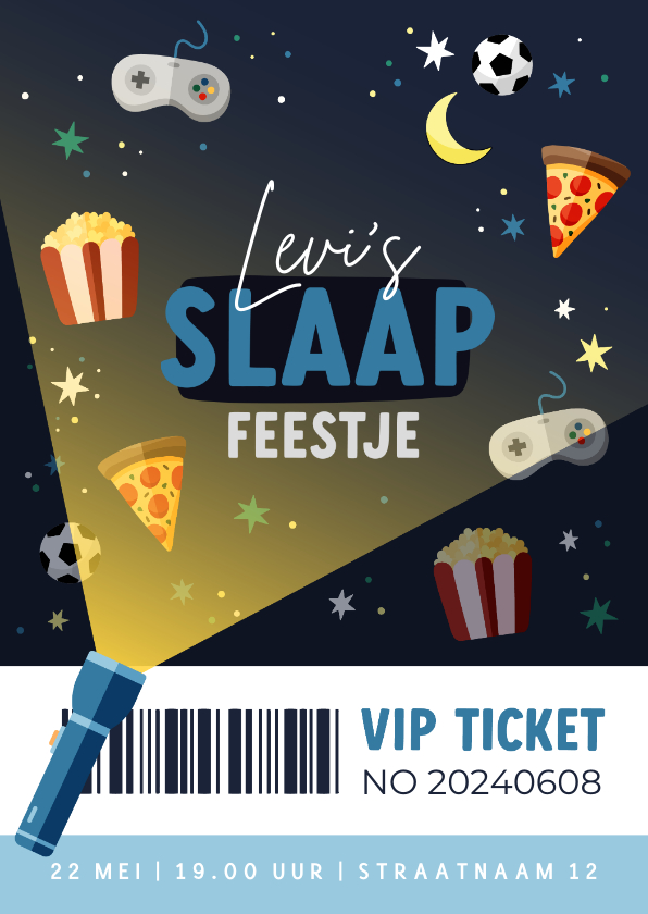 VIP ticket slaapfeestje games voetbal en sterren - Kinderfeestjes Kinderfeestjes - VIP ticket slaapfeestje games voetbal en sterren