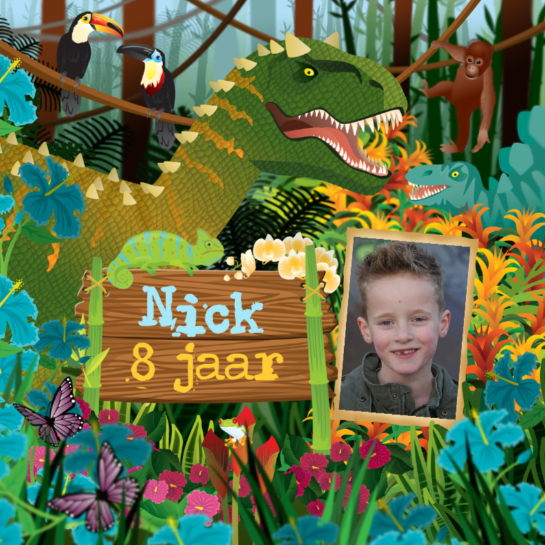 YVON dinosaurus dino jongenskaart dieren - Kinderfeestjes Kinderfeestjes - YVON dinosaurus dino jongenskaart dieren
