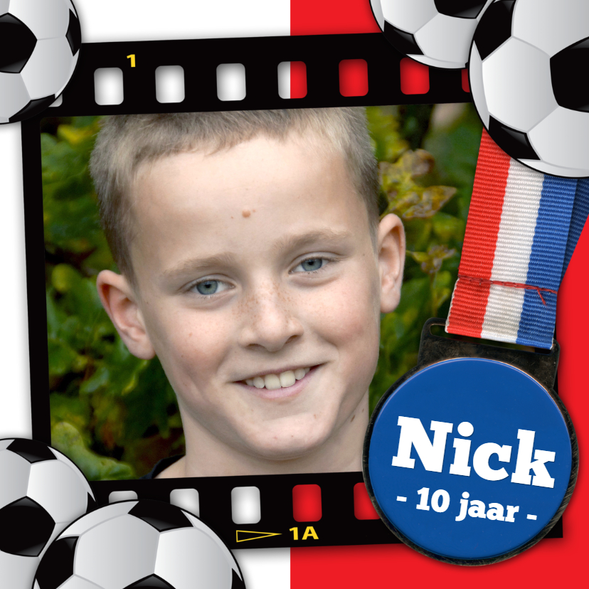 YVON voetbal eigen foto medaille - Kinderfeestjes Kinderfeestjes - YVON voetbal eigen foto medaille