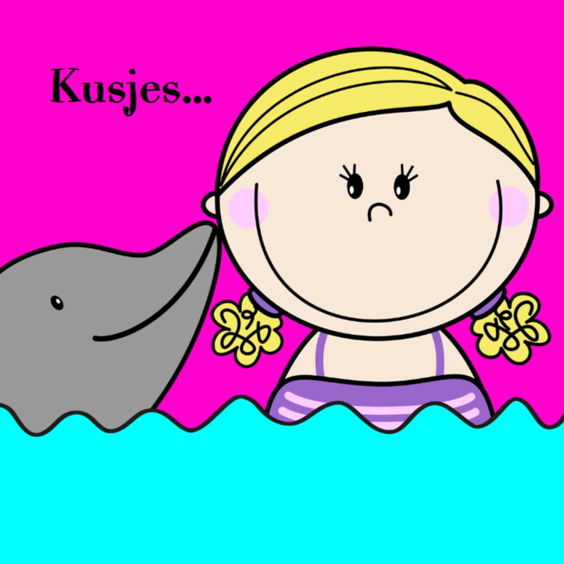 Kinderkaarten - Dolfijn kusjes