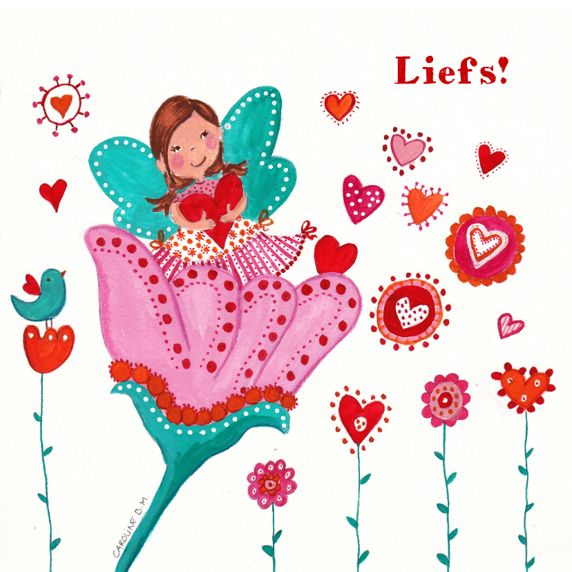 Elfje met Hartjes by Cartita Design - Kinderkaarten Kinderkaarten - Elfje met Hartjes by Cartita Design