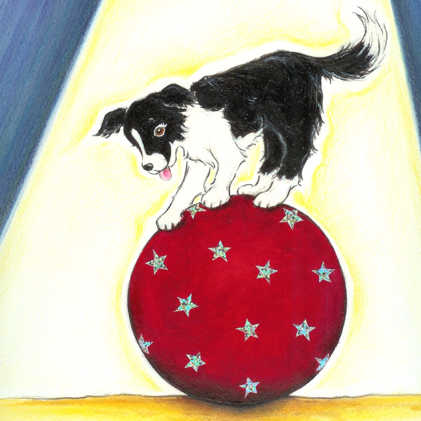 Hondje Sendie op de circusbal - Kinderkaarten Kinderkaarten - Hondje Sendie op de circusbal