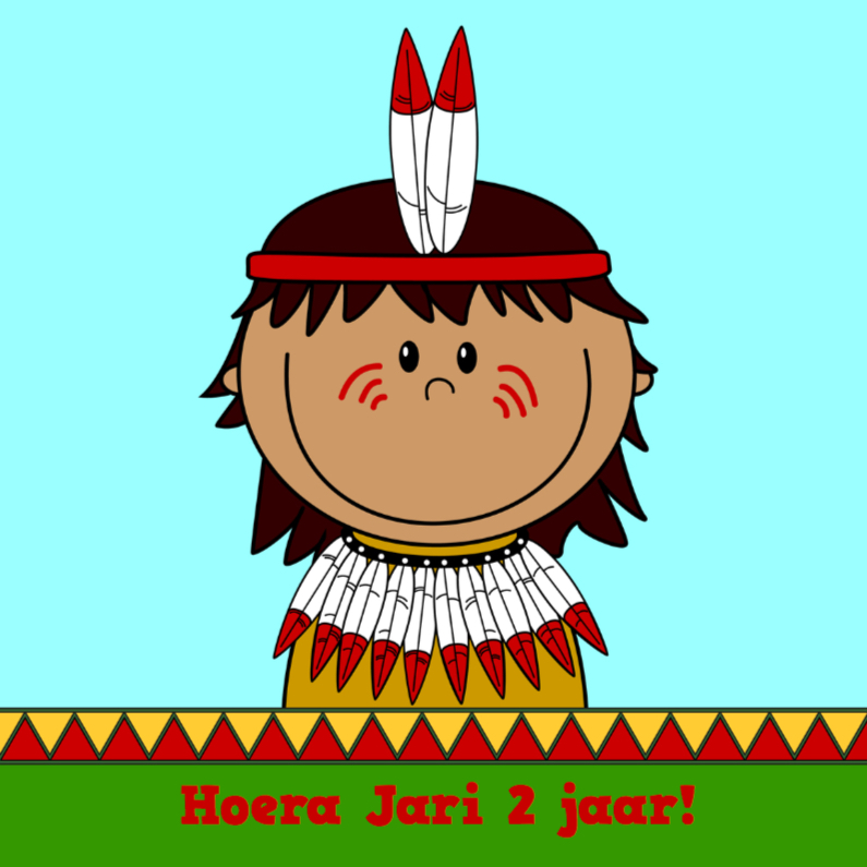Kinderkaarten - indiaan 2 jaar