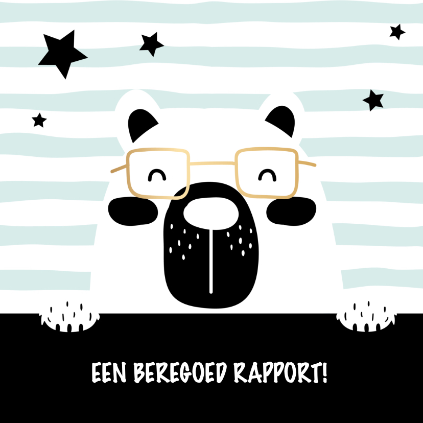 Kaart 'Goed rapport' beer groen - Kinderkaarten Kinderkaarten - Kaart 'Goed rapport' beer groen