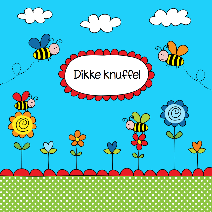 Kinderkaart bijtjes blauw - Kinderkaarten Kinderkaarten - Kinderkaart bijtjes blauw