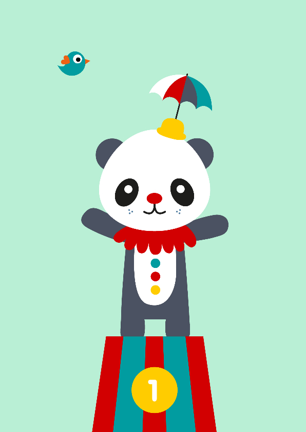 Kinderkaarten - Kinderkaart - Circus panda