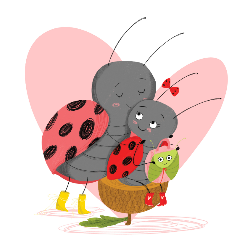 Kinderkaarten - Kinderkaart dikke kus lief beest