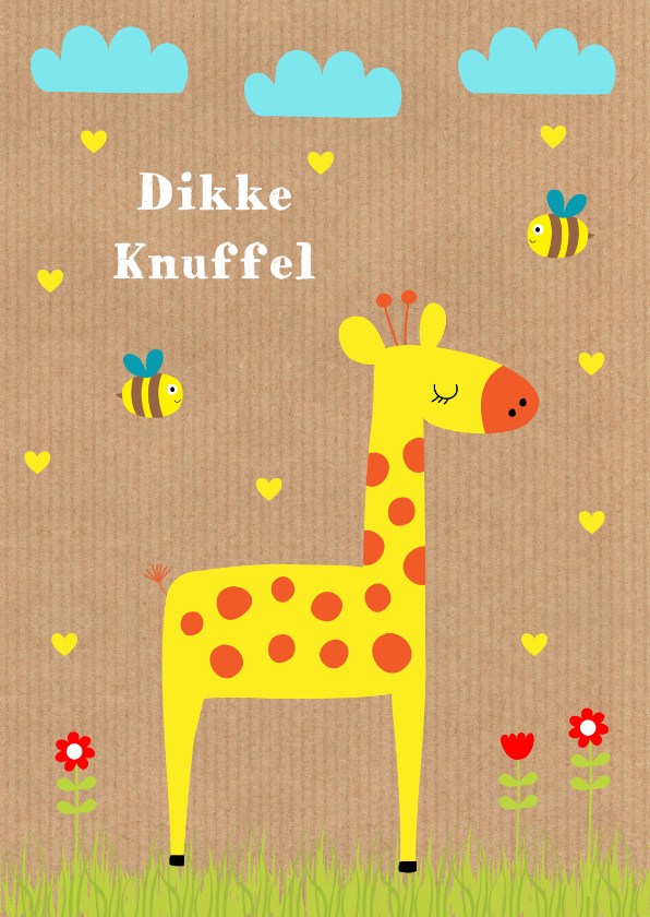Kinderkaart giraf kraft - Kinderkaarten Kinderkaarten - Kinderkaart giraf kraft