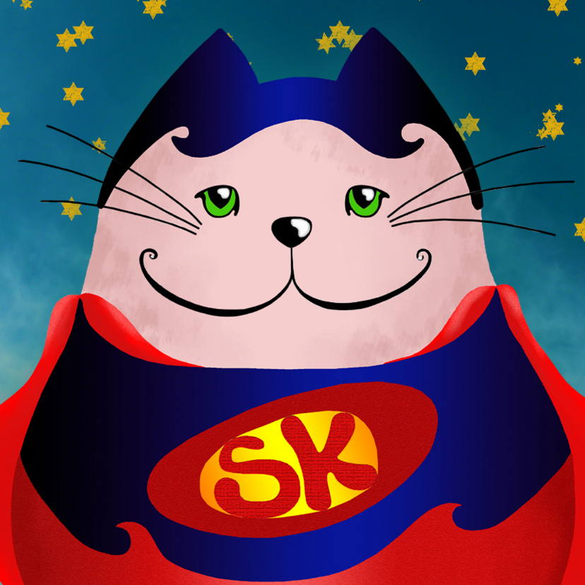 Kinderkaart kat superman - Kinderkaarten Kinderkaarten - Kinderkaart kat superman
