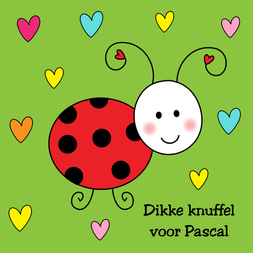 Kinderkaart Lieveheersbeestje groen - Kinderkaarten Kinderkaarten - Kinderkaart Lieveheersbeestje groen