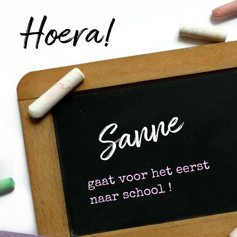 Kinderkaart naar school - krijt - Kinderkaarten Kinderkaarten - Kinderkaart naar school - krijt