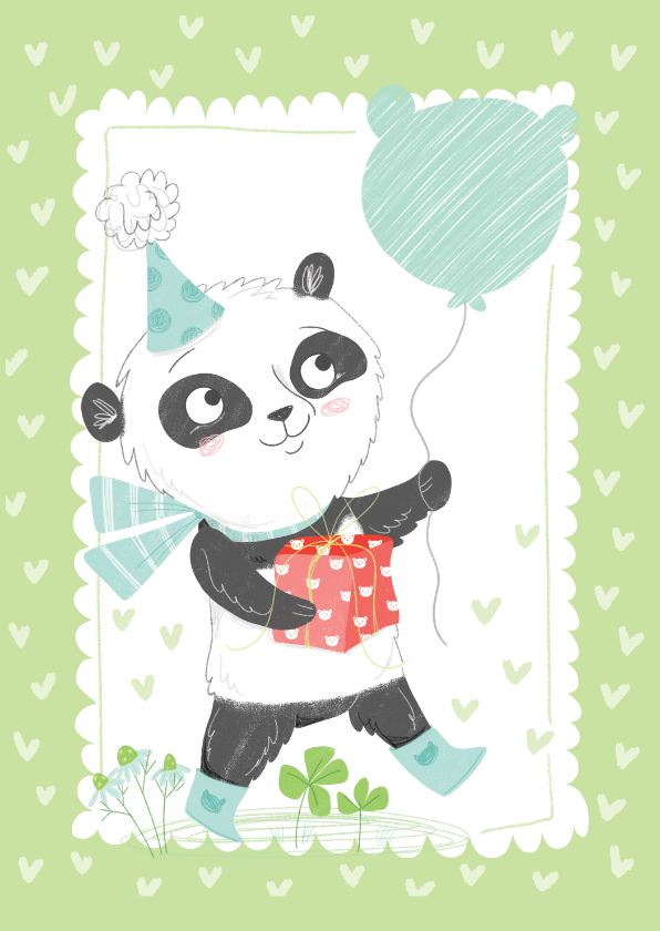 Kinderkaarten - Kinderkaart panda-geluk