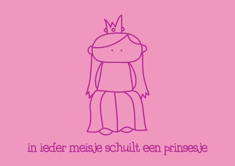 Kinderkaart Prinsesje - Kinderkaarten Kinderkaarten - Kinderkaart Prinsesje